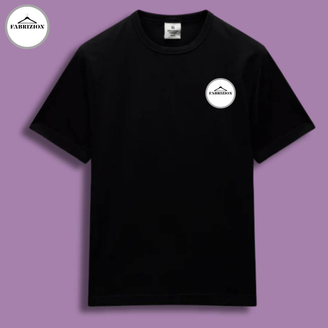 Black Graphic Down - Shoulder T-Shirt.