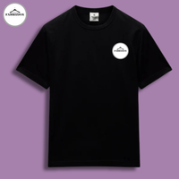 Black Graphic Down - Shoulder T-Shirt.