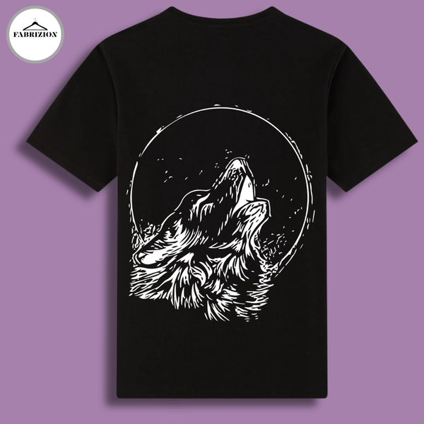 Black Graphic Down - Shoulder T-Shirt.