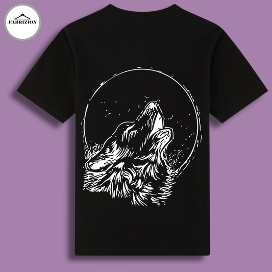 Black Graphic Down - Shoulder T-Shirt.
